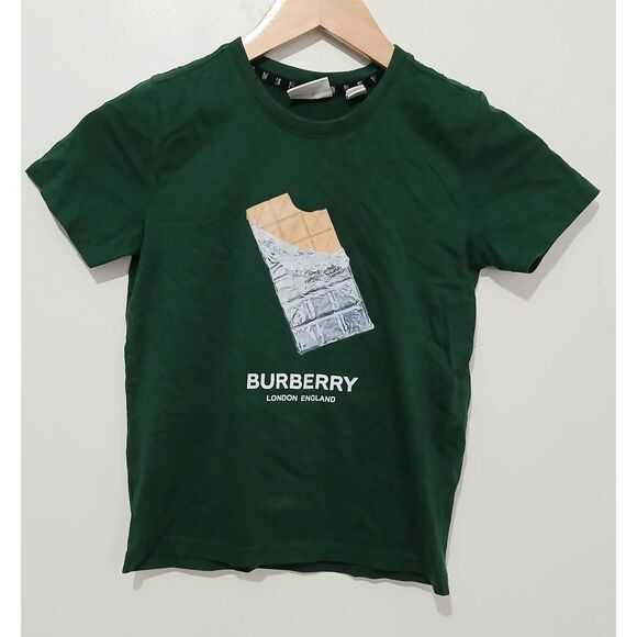 Burberry kids size 8 graphic tshirt dark emerald green boys - Picture 1 of 8
